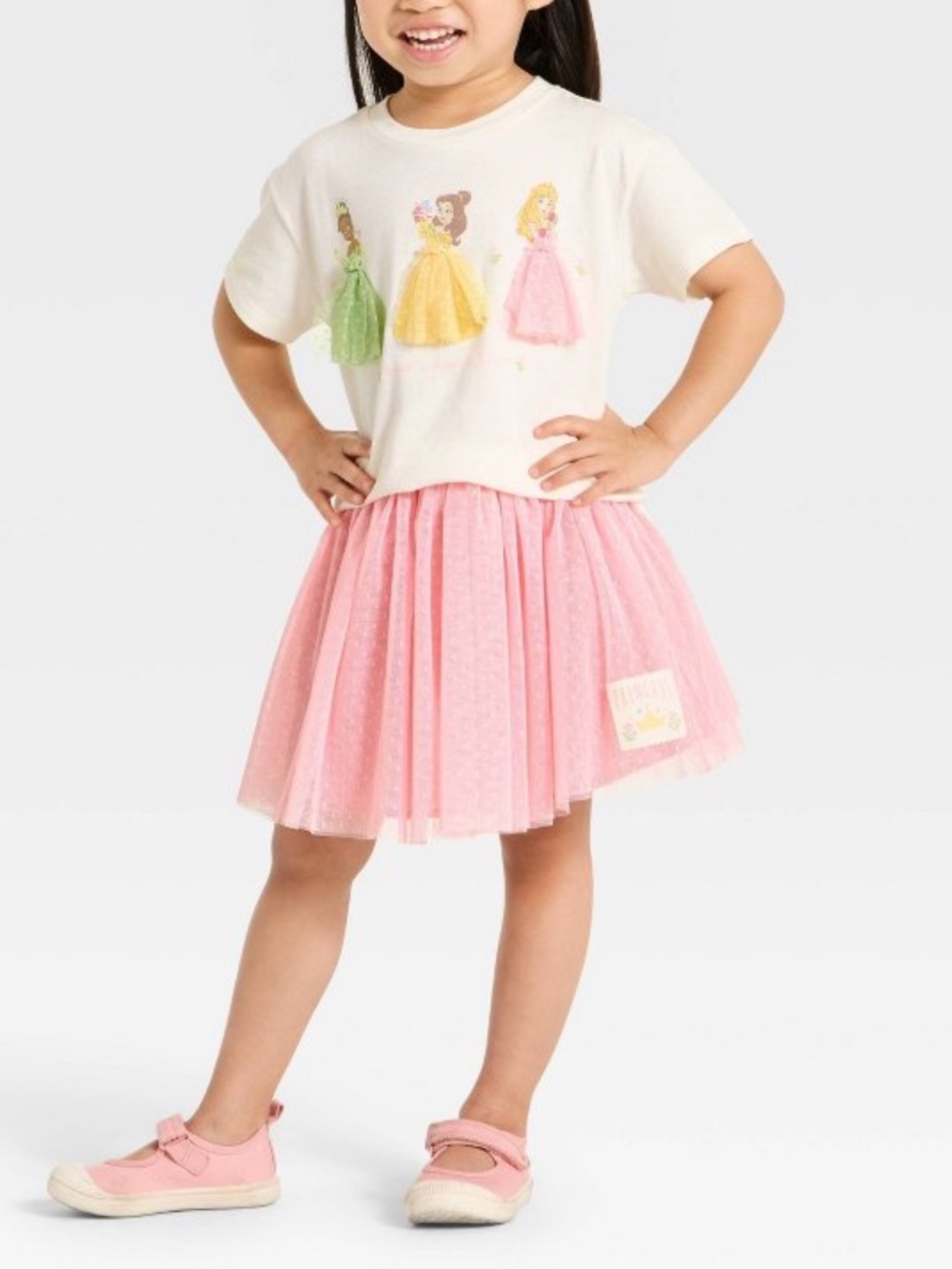 3T Disney Princess Pink Tulle Skirt and Princess Tee Set